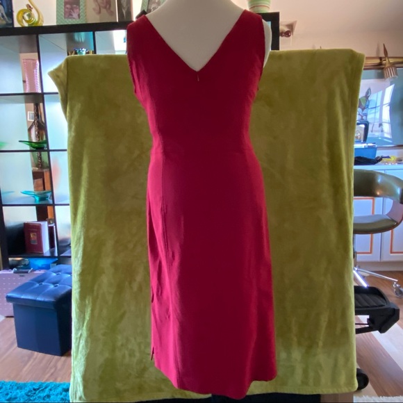 90s Express Stretch Sheath Dress sleeveless garnet red sz 12 like new - Picture 6 of 12